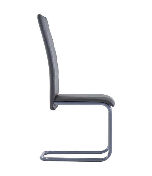 Eetkamerstoelen 4 st kunstleer grijs