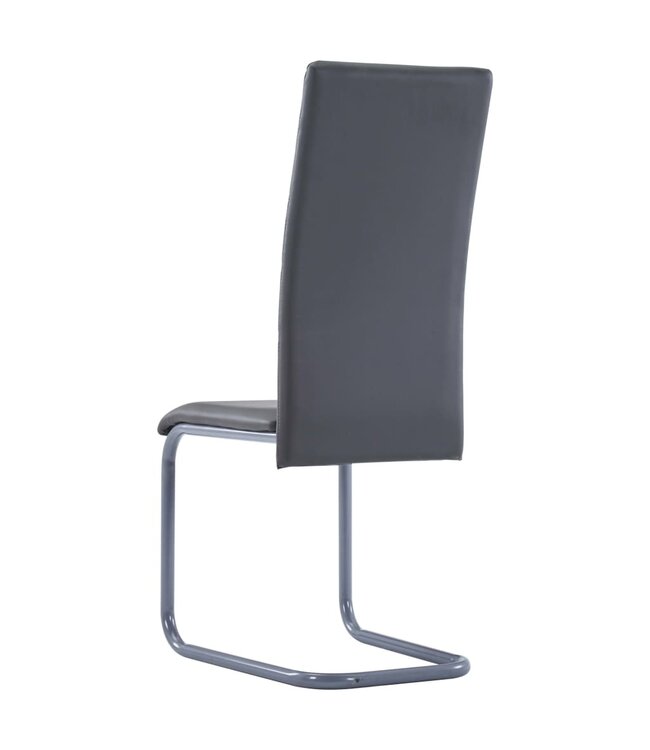 Eetkamerstoelen 4 st kunstleer grijs