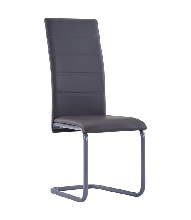 Eetkamerstoelen 2 st kunstleer grijs