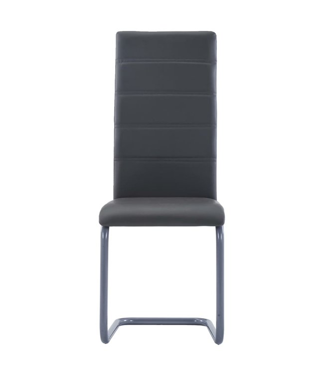 Eetkamerstoelen 2 st kunstleer grijs