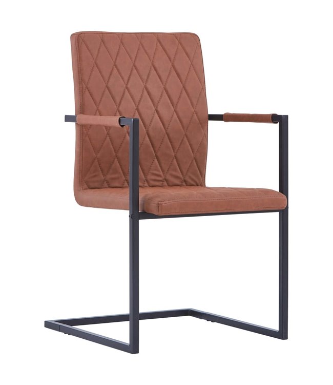 Eetkamerstoelen 2 st kunstleer bruin