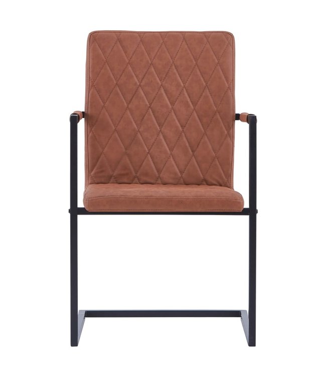 Eetkamerstoelen 2 st kunstleer bruin