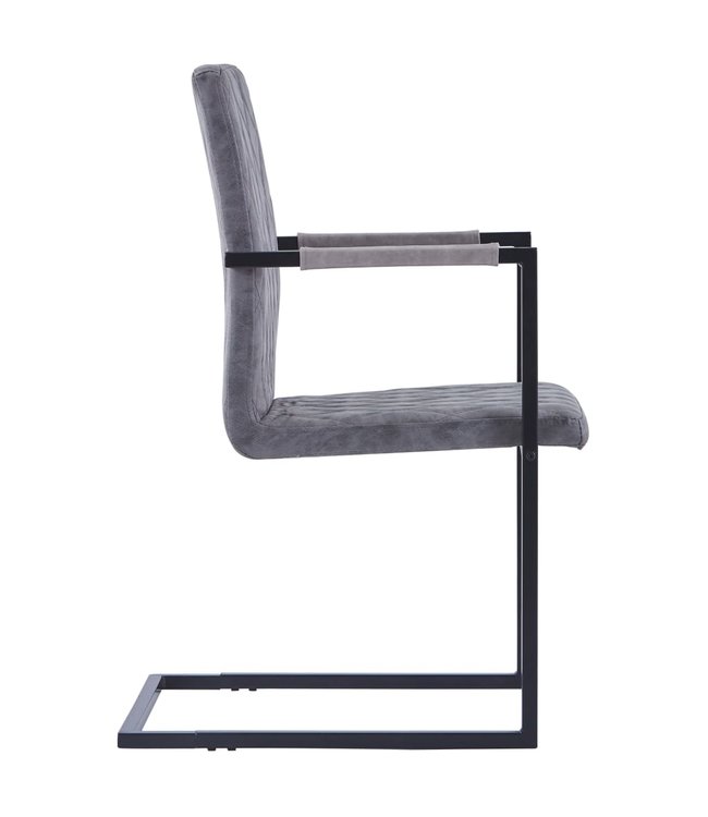 Eetkamerstoelen 2 st kunstleer donkergrijs