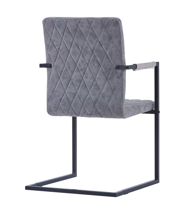 Eetkamerstoelen 2 st kunstleer donkergrijs