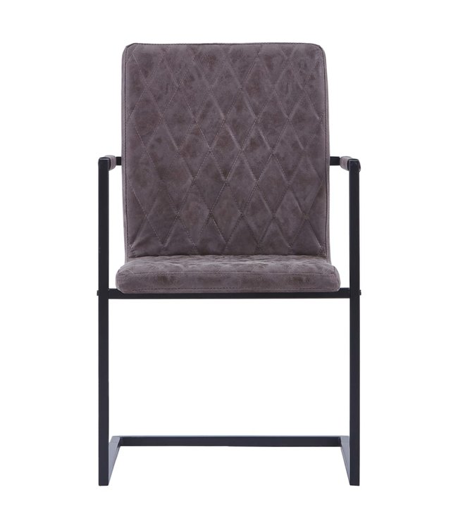 Eetkamerstoelen 2 st kunstleer donkerbruin