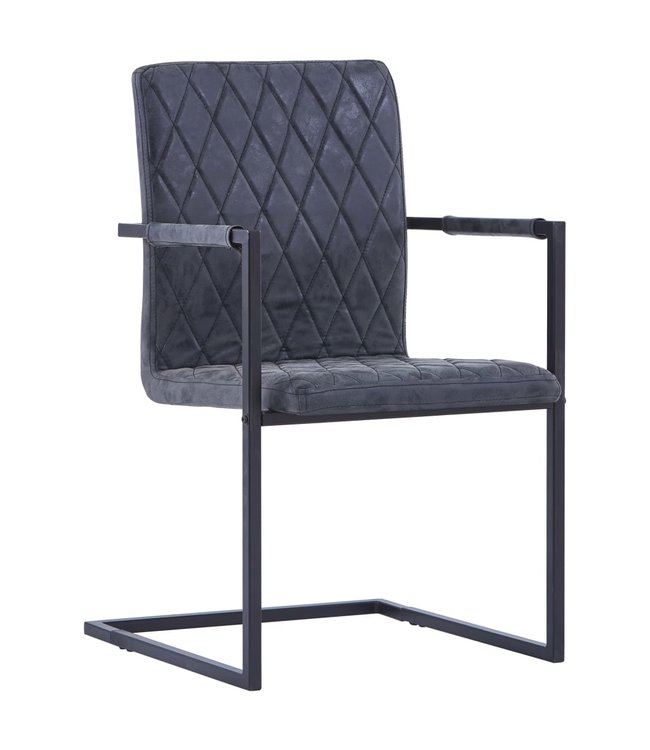 Eetkamerstoelen 2 st kunstleer zwart