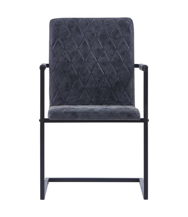 Eetkamerstoelen 2 st kunstleer zwart