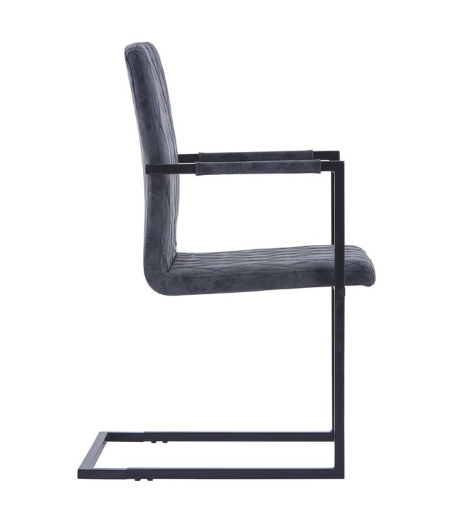 Eetkamerstoelen 2 st kunstleer zwart