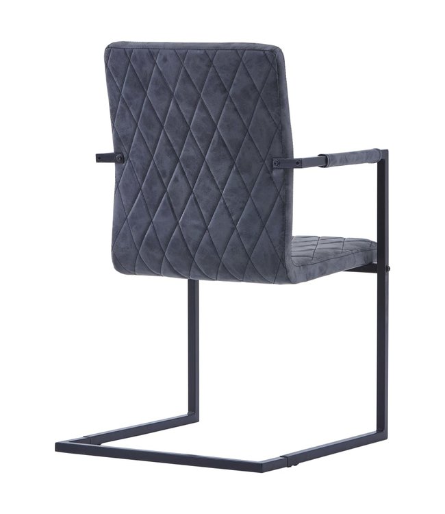 Eetkamerstoelen 2 st kunstleer zwart