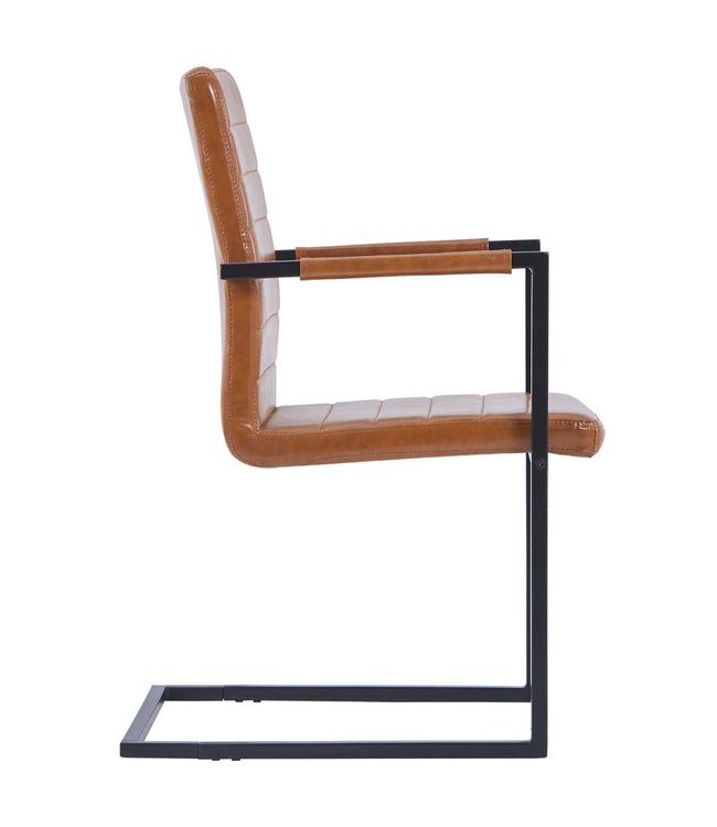Eetkamerstoelen 2 st kunstleer cognackleurig