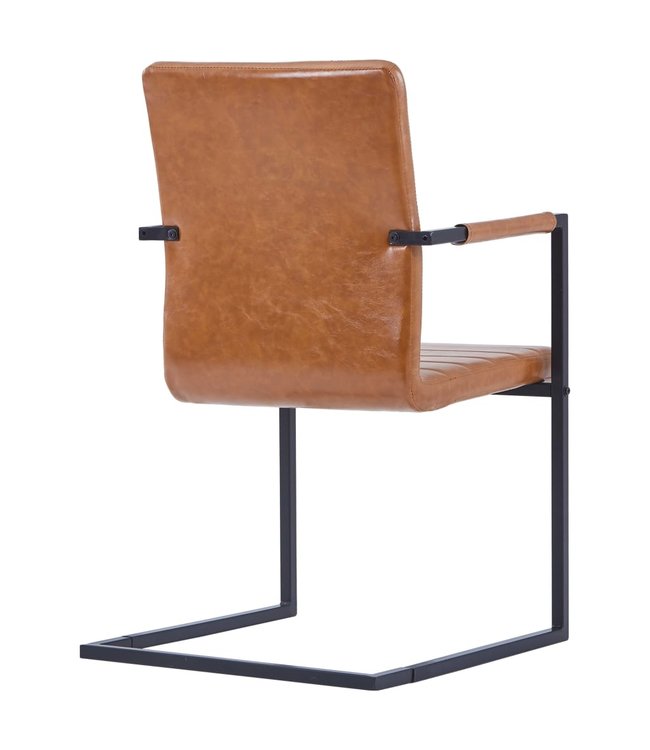 Eetkamerstoelen 2 st kunstleer cognackleurig