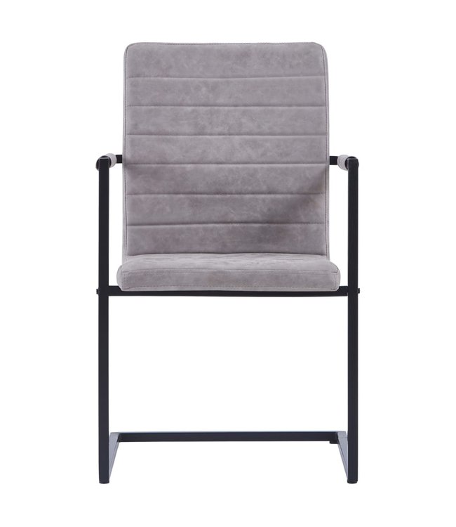 Eetkamerstoelen 2 st kunstleer grijs