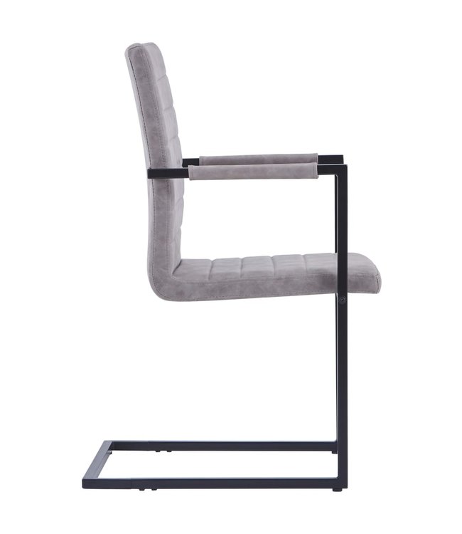 Eetkamerstoelen 2 st kunstleer grijs