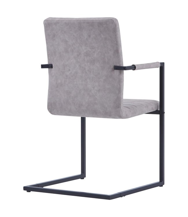 Eetkamerstoelen 2 st kunstleer grijs
