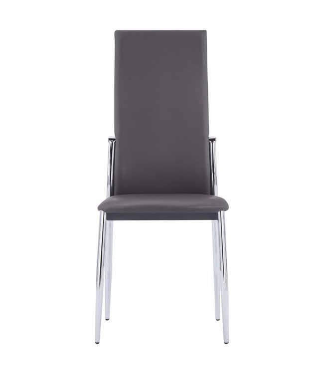 Eetkamerstoelen 2 st kunstleer grijs