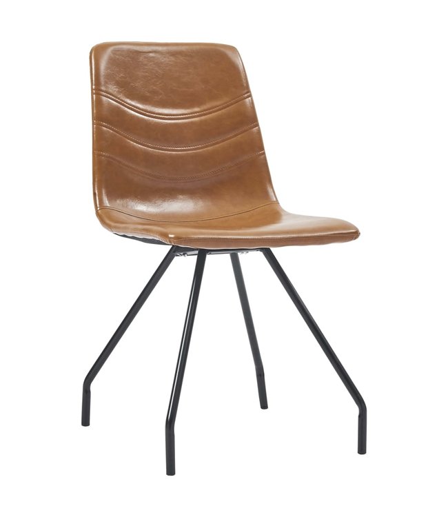 Eetkamerstoelen 2 st kunstleer cognackleurig