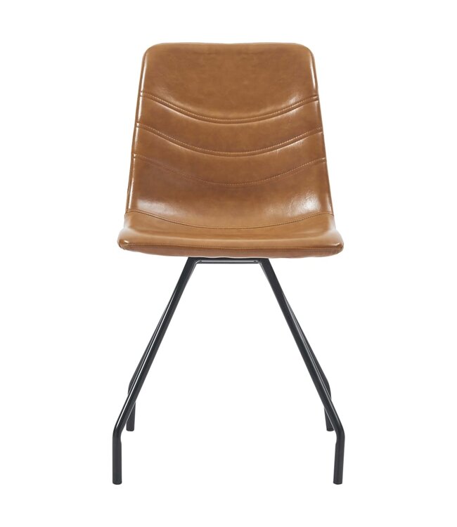 Eetkamerstoelen 2 st kunstleer cognackleurig