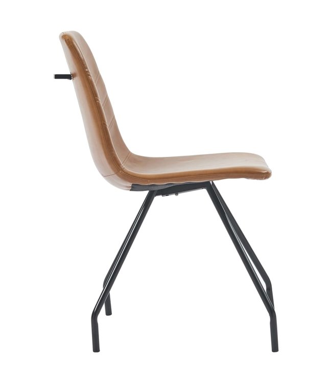 Eetkamerstoelen 2 st kunstleer cognackleurig