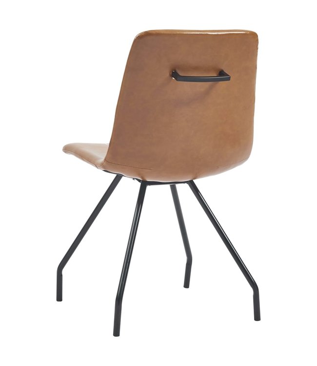 Eetkamerstoelen 2 st kunstleer cognackleurig