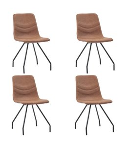 Eetkamerstoelen 4 st kunstleer bruin