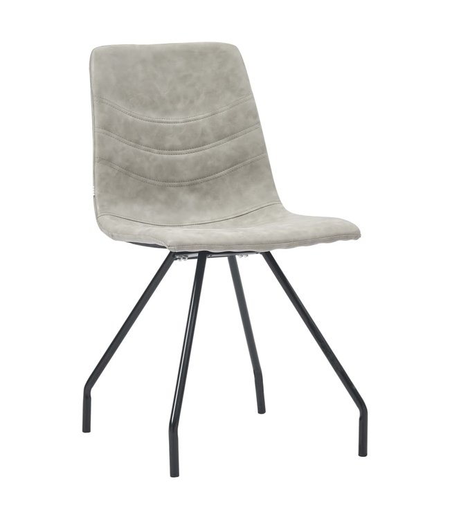 Eetkamerstoelen 4 st kunstleer grijs