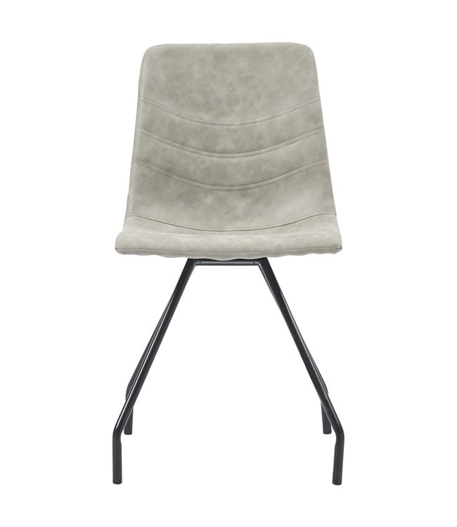 Eetkamerstoelen 4 st kunstleer grijs