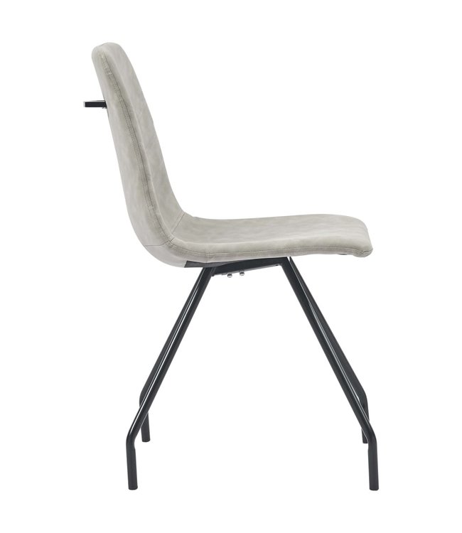 Eetkamerstoelen 4 st kunstleer grijs