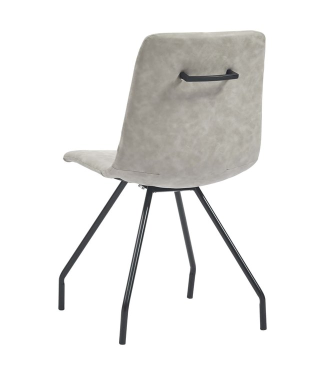 Eetkamerstoelen 4 st kunstleer grijs