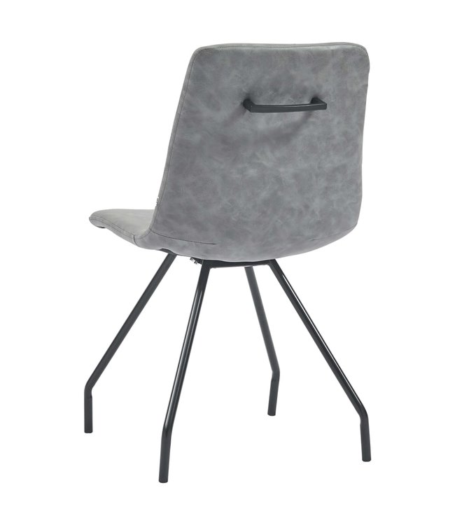 Eetkamerstoelen 2 st kunstleer donkergrijs