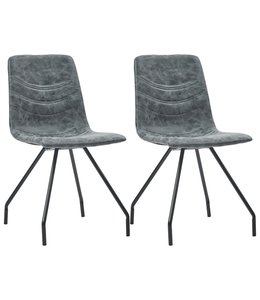 Eetkamerstoelen 2 st kunstleer zwart