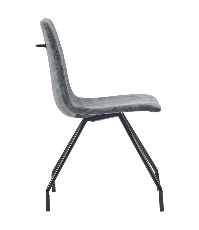 Eetkamerstoelen 2 st kunstleer zwart