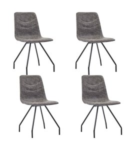 Eetkamerstoelen 4 st kunstleer donkerbruin