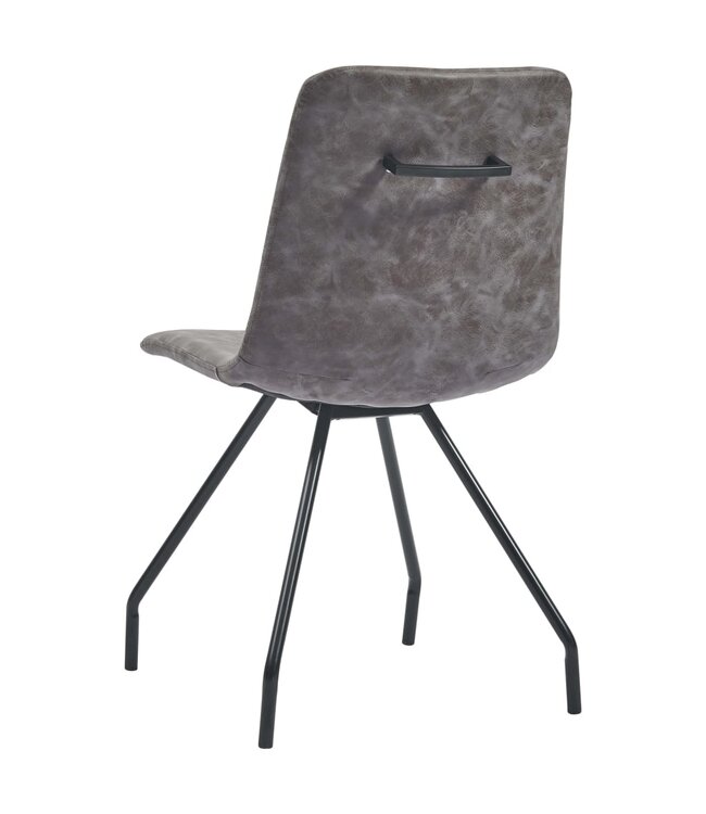 Eetkamerstoelen 4 st kunstleer donkerbruin