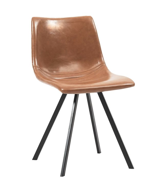 Eetkamerstoelen 2 st kunstleer cognackleurig
