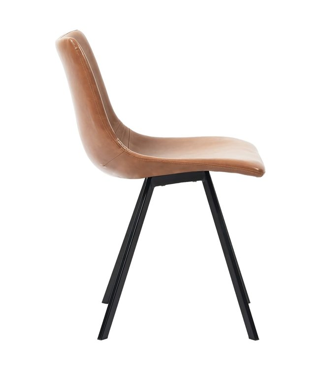 Eetkamerstoelen 2 st kunstleer cognackleurig
