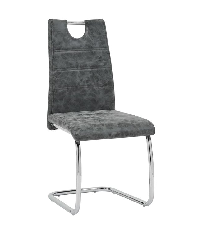 Eetkamerstoelen 2 st kunstleer zwart