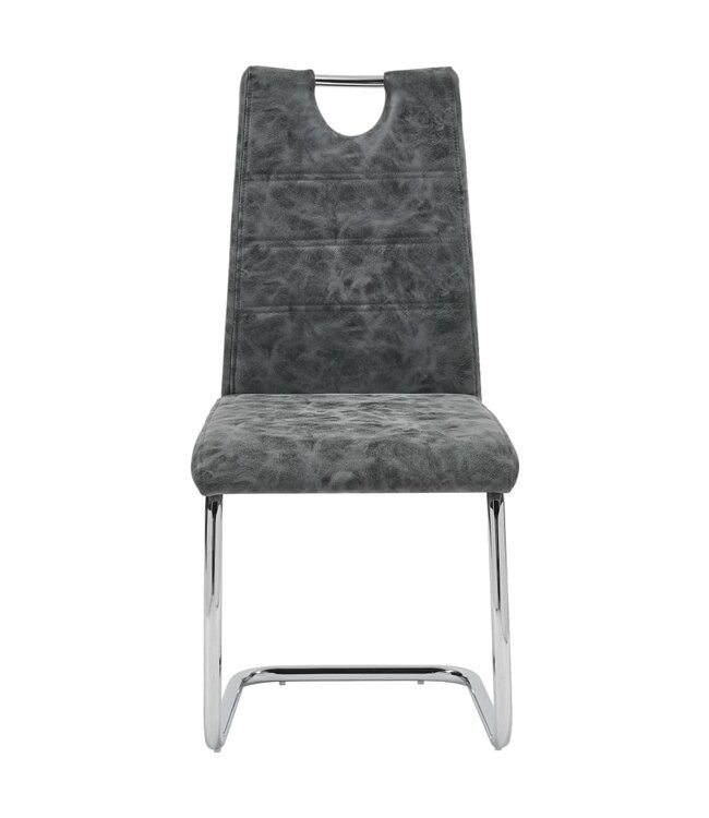 Eetkamerstoelen 2 st kunstleer zwart