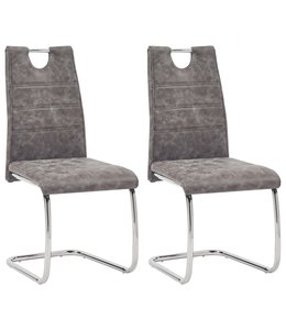 Eetkamerstoelen 2 st kunstleer bruin