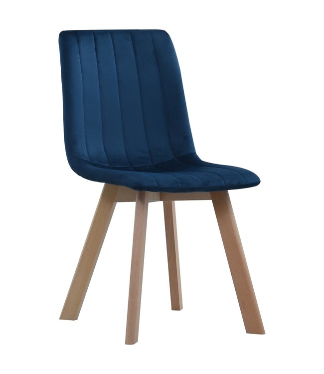 Eetkamerstoelen 4 st fluweel blauw