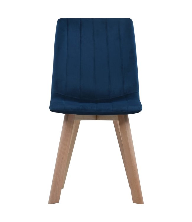 Eetkamerstoelen 4 st fluweel blauw