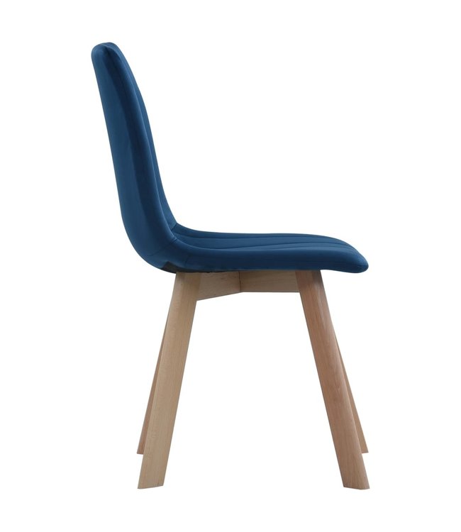 Eetkamerstoelen 4 st fluweel blauw