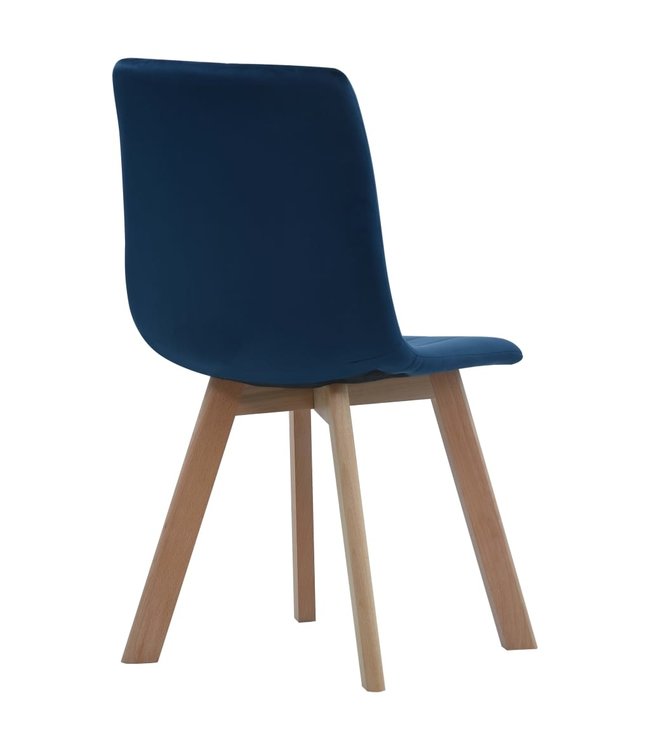 Eetkamerstoelen 4 st fluweel blauw