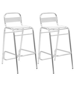 Barstoelen stapelbaar 2 st aluminium