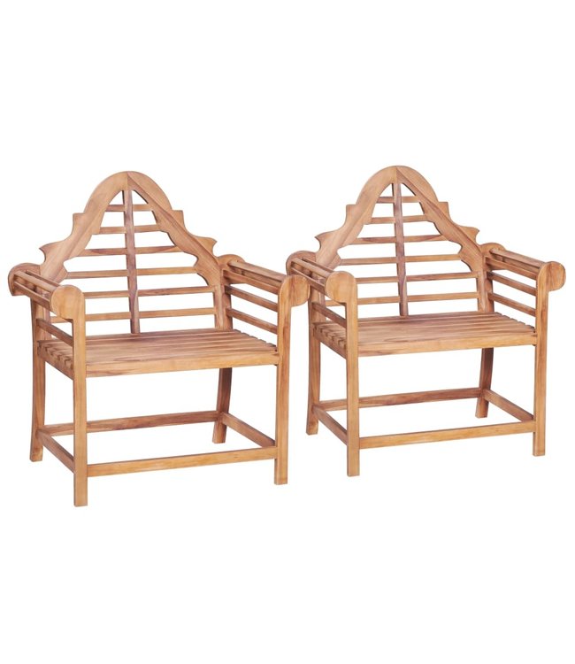 4-delige Tuinset massief teakhout