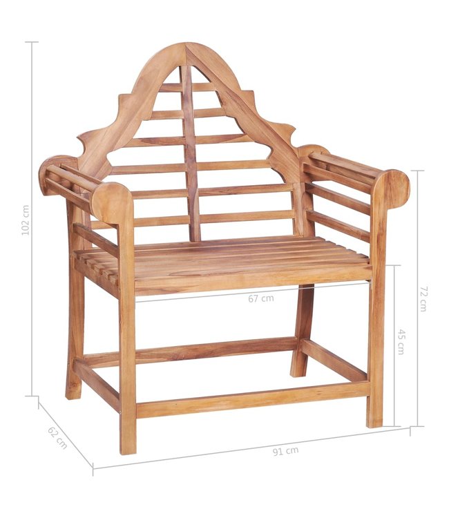 4-delige Tuinset massief teakhout