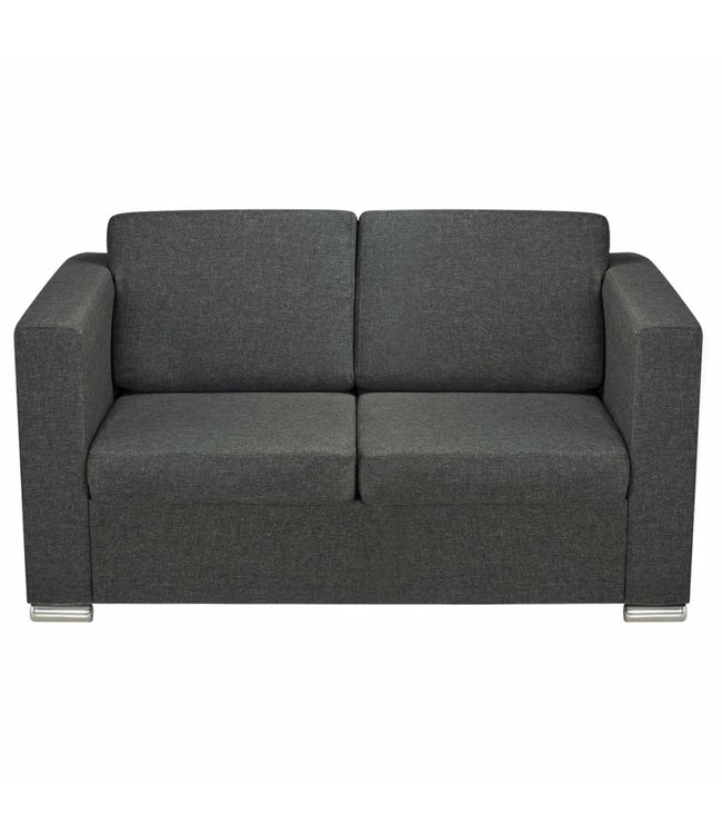 Bankstel 2-delig textiel donkergrijs