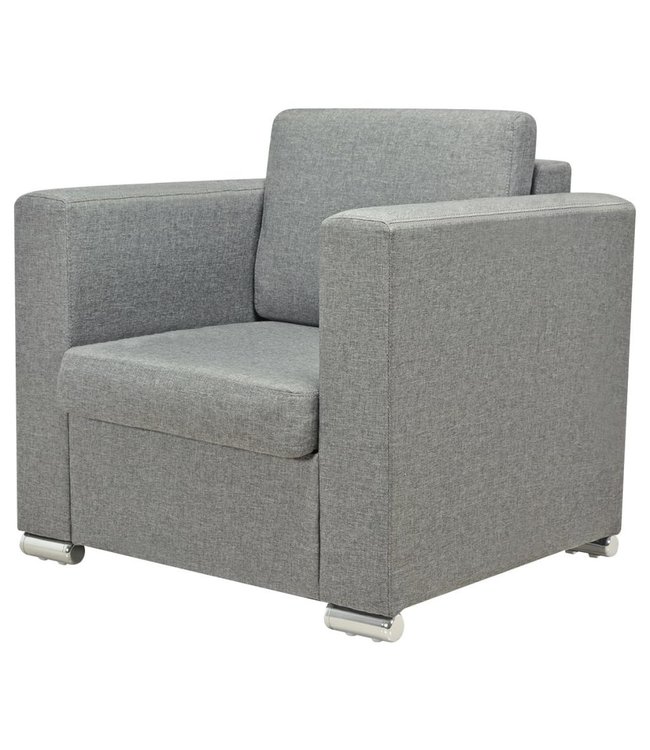 Zithoek 3-delig textiel lichtgrijs