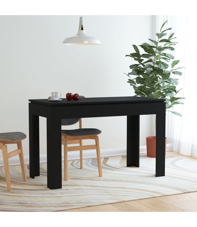 Eettafel 120x60x76 cm spaanplaat zwart