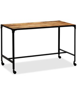 Eettafel 120x60x76 cm massief mangohout en staal