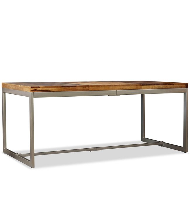 Eettafel 180 cm massief sheeshamhout en staal